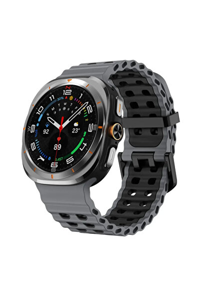 Choice14 watch7 ultra 47mm Grey black Original Silicone Strap for Watch Ultra...
