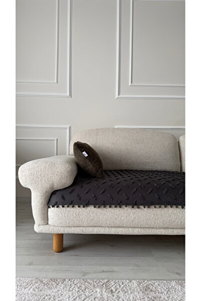 DİLETTO Bohemian Pompom Striped Tassel Sofa Sofa Bed Cover 90X200