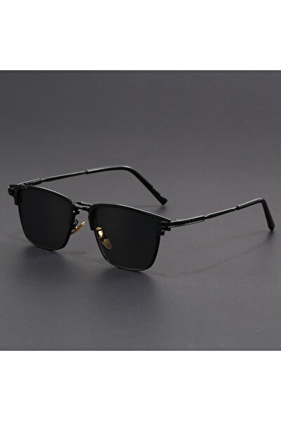 choice2 Black New Metal Square Sunglasses Half Frame Polarized Sunglasses Man...