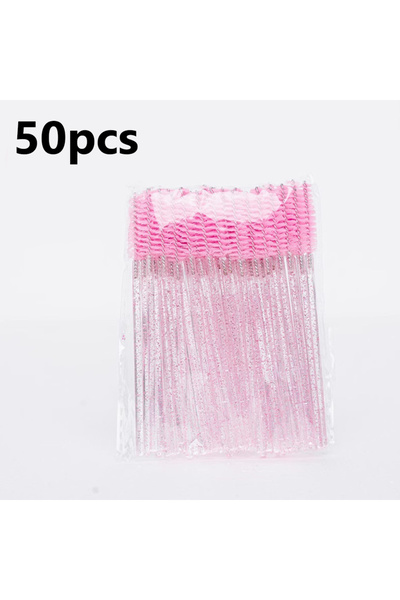 Choice3 Pink 50-Piece Eyelash and Eyebrow Comb Brush Set, Specialized Mascara...