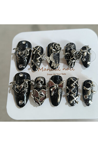 Choice1 SY-XS 10 pieces of hand-pressed almond-shaped nails, beautiful fake n...