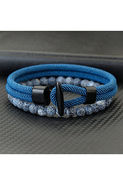 choice2 BabyBlue Fashion 2Pcs/Set Anchor Beaded Bracelet Men Hadnmade Bilayer...