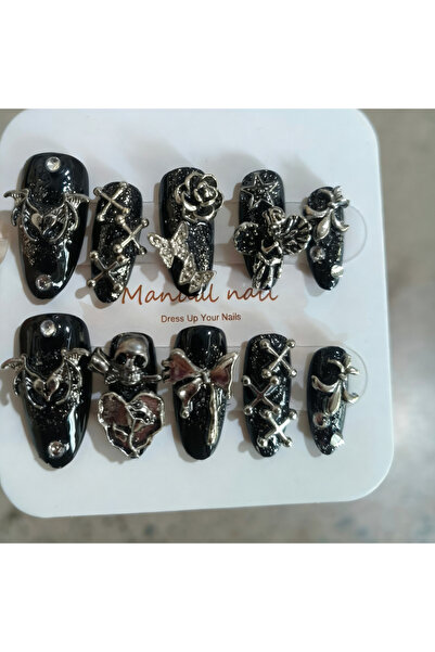 Choice SY-M 10 pieces of hand-pressed almond-shaped nails, beautiful fake nai...