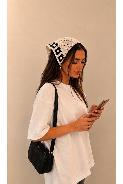 DM DİLAN MODA Women's Crochet Knit Hair Bandana /Multi-Purpose Waist Wrap