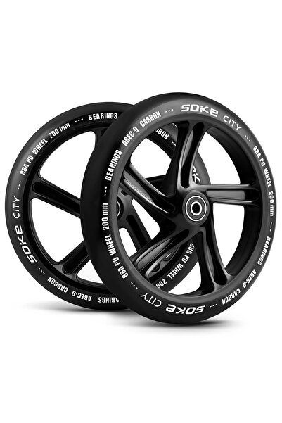 SMARTIC Roți de scuter urban negre de 200 mm, 2 bucăți