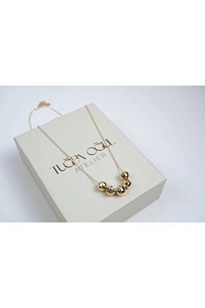 ATELİER TUĞBA Kol539 Shiny Ball Detail Chain Necklace