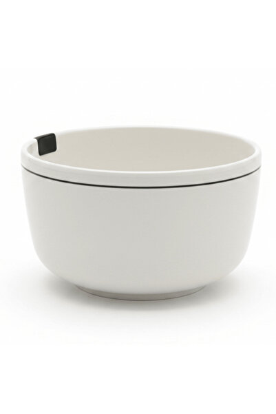 AKDC 4 Ever White Melamine Serving Bowl with Black Rim — 5.5 Inch