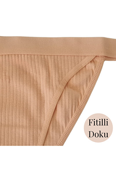 Koza soft Sandy 100% Cotton Ribbed Women's Panties - Breathable Daily Underwear