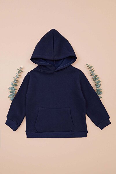 Fulla Moda 3 Thread Kangaroo Pocket Hooded Unisex Kids Sweatshirt