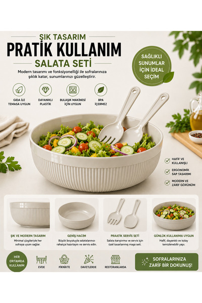 HAUSEN BOWL KASESİ SALATA CHEF TABAĞI GENİŞ HACİMLİ