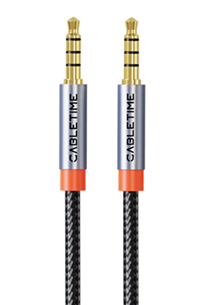 Cabletime καλώδιο ήχου 3.5mm CT-AM35M, gold plated, 2m, μαύρο