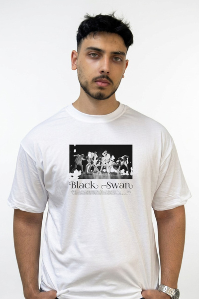 Anetos Μπλουζάκι με στάμπα Black Swan Dance Design σε λευκό χρώμα, μεγάλου με...