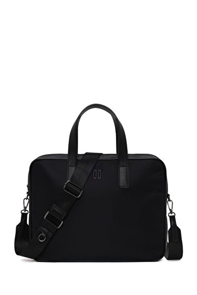 Derimod Men's Black Long Strap Fabric Briefcase 26Sbd33016F