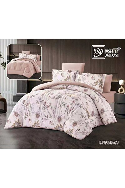 BIET ALMAFROSHAT Makro Fiber Double-Sided Quilt Set, Plain Face, Textured Fac...