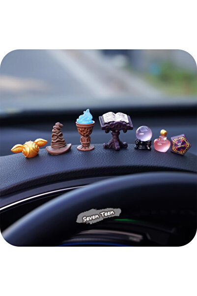 Choice 7-Piece Set Magic Academy Series Car Mini Ornament Sorting Hat Magic B...