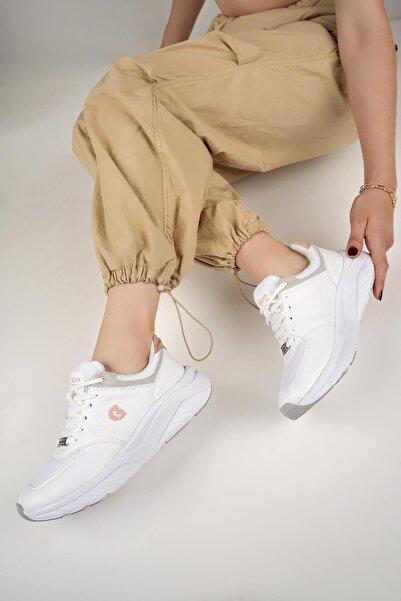 Rugmood Beige Powder Orthopedic Women's Sports Shoes Comfortable Casual Sneaker