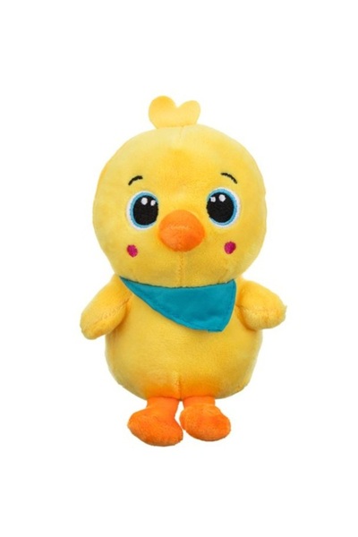 OEM Puișor de pluș galben mini cu eșarfă 15 cm