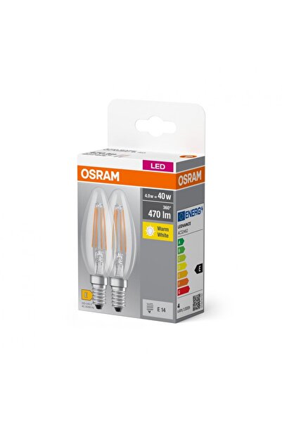 OEM 2 Becuri LED Osram Base Classic B, E14, 4W (40W), 470 lm, θερμό φως (2700...