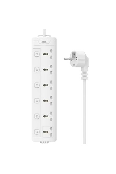 OEM Prelungitor EU, 6 prize, intrerupatoare individuale, 2500W, XO-WL18, Alb