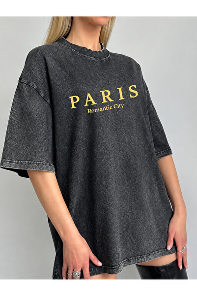 ELAN WEAR Acid Washed Oversize Unisex T-Shirt Washed Vintage Street Style Str...