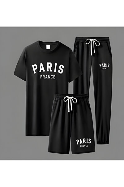 EFFRENATU Unisex 3-Piece Set – Los Angeles Printed T-Shirt, Shorts and Trackp...