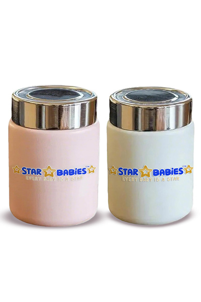 STAR BABiES طقم قوارير صغيرة معزولة بالفراغ مكون من قطعتين.