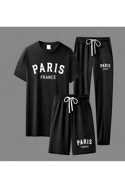 ONLY QUALİTY Unisex 3-Piece Set – Los Angeles Printed T-Shirt, Shorts and Tra...