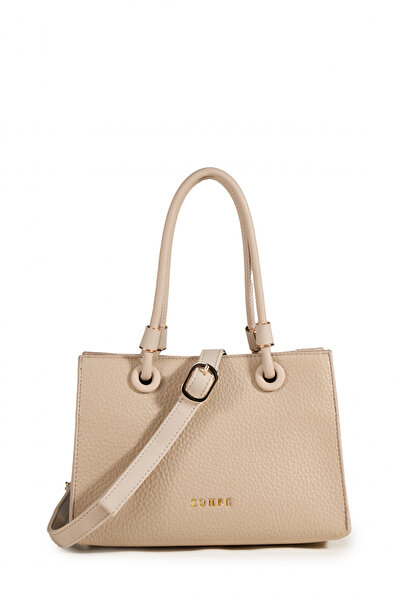 Zühre Textured Mink Bag with Buckle Detail 0066