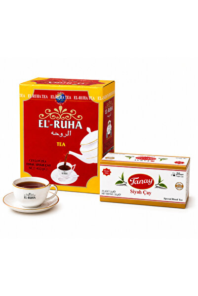 Promar El-Ruha Ceylon Siyah Çay 400 g + Tanay Siyah Çay 25'li Poşet Çay Avant...