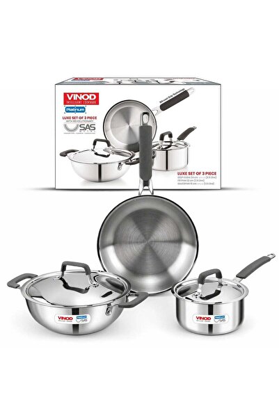 Vinod Luxury Edition Triply Stainless Steel Cookware Set 5 Pc - Superior Fini...