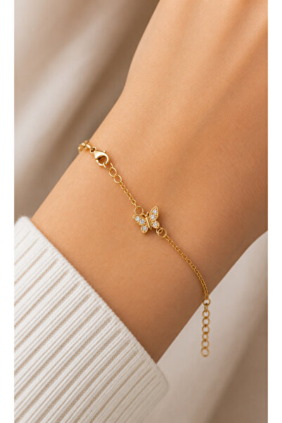 Miore takı Elegant Butterfly Figured Zircon Stone Gold Color Adjustable Women...