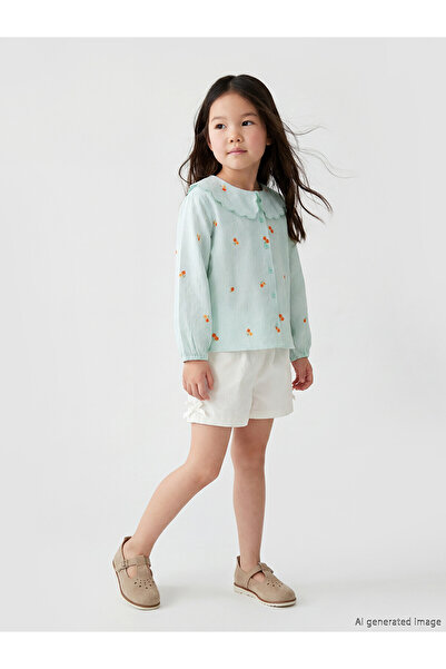 LC Waikiki Peak New Season Baby Collar Floral Girl's Shirt