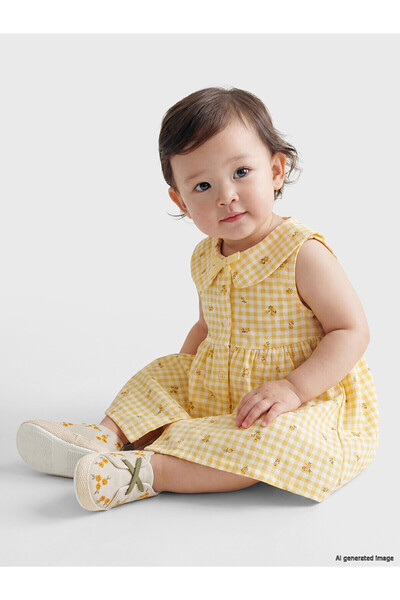 LC Waikiki Gencc Quality Baby Collar Plaid Baby Girl Dress