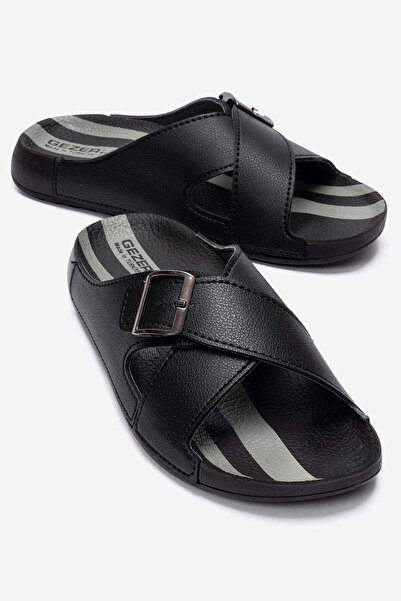 CCWAY AYAKKABI Gezer Cross Men's Slippers Black