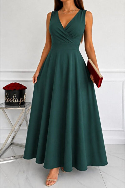 Efnaz style Women's Strappy Double-Breasted Collared Maxi Length Janjan Crepe...