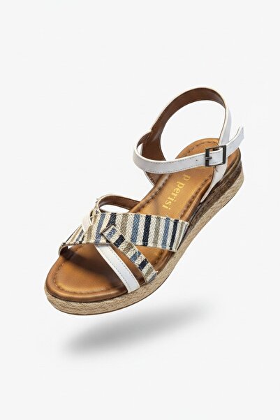 PAPATAY 9688 Women's Straw Detailed Summer Sandals - Comfortable, Casual, Sty...