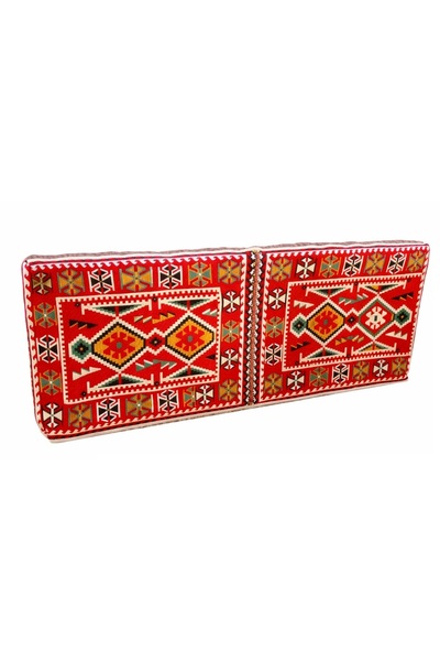 Algelsineve Sünger Dolgulu Şark Köşesi Yastığı veya Minderi 60x180cm Kırmızı