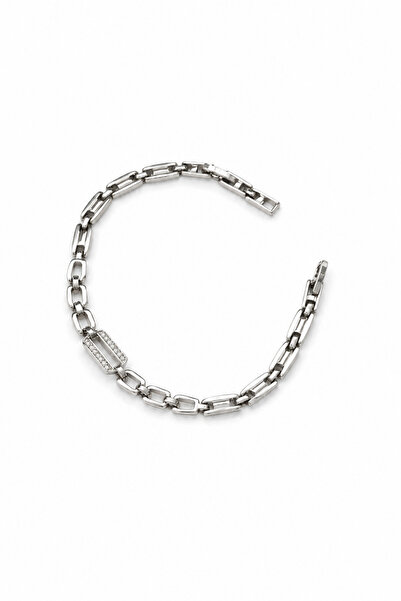 Balenbi Jewelry Women's Stone Rectangular Detailed Tarnish Resistant Steel Ch...