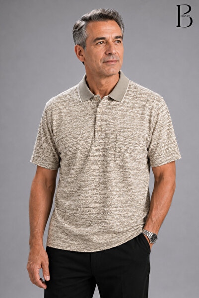 BURSPA Relaxed Fit Collared Pocketed Men's Dad Summer T-Shirt