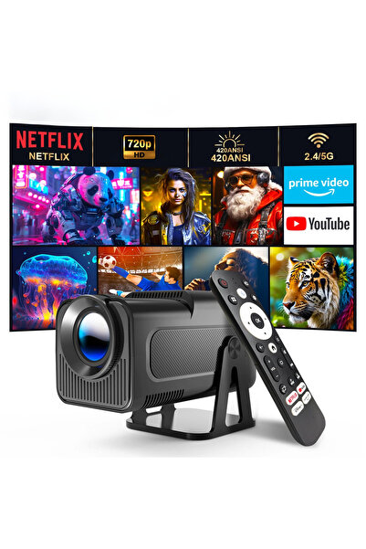Nerele Έξυπνος Βιντεοπροβολέας, Android 11, Netflix, YouTube και Prime Video,...
