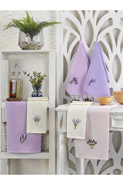 CALLİSTO HOME COLLECTİON 6'LI MUTFAK KURULAMA BEZİ LAVANTA SETİ EBAT 40X60 YÜ...