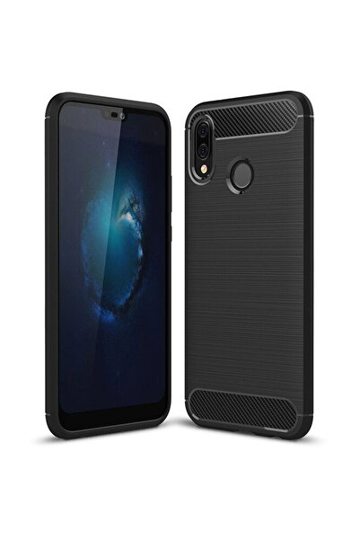 OEM TPU карбонов калъф за Huawei P20 Lite, черен