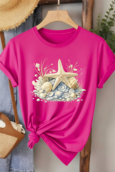 l'eivor Starfish Printed Women's Cotton T-Shirt