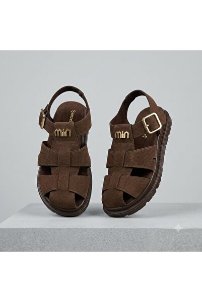 KİNDEP (Shanzeli) Soft Inside Closed Toe Casual Women's Slippers Brown