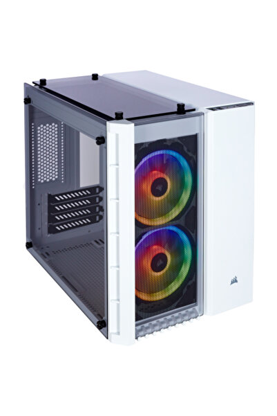 Corsair Carcasa PC, Crystal 280XRGB MicroATX , alb