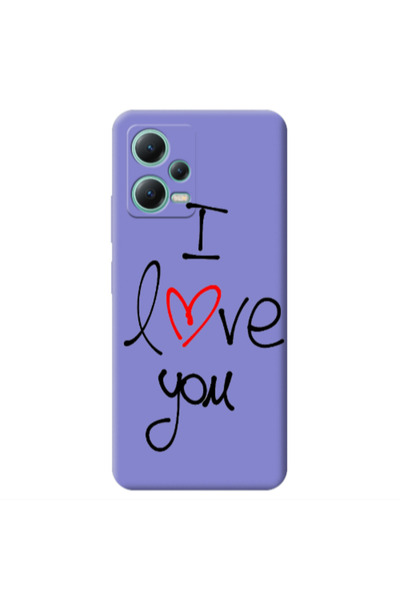Other Xiaomi Redmi Note 12 Pro 5G i love you Purple Colored Silicone TPU Θήκη
