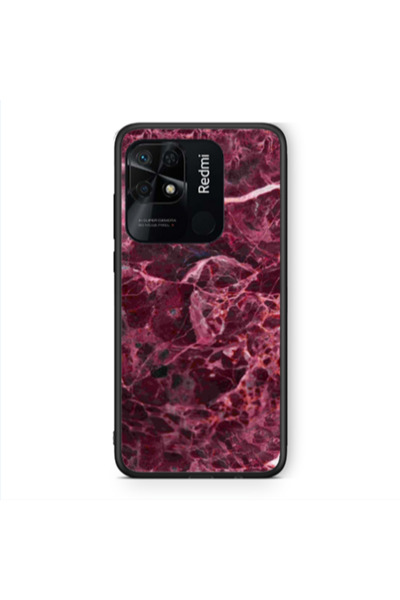 Other Xiaomi Redmi 10C Marble Cherry Black Glossy Θήκη