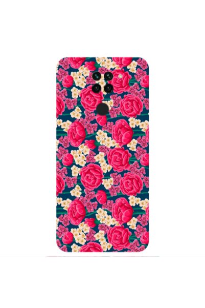 Other Xiaomi Redmi Note 9 Red and pink Flowers Transparent Silicone TPU Θήκη