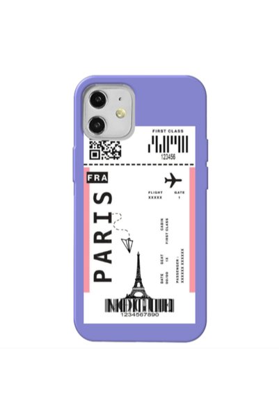 Other Apple iPhone 12 Paris FRA Purple Colored Silicone TPU Θήκη