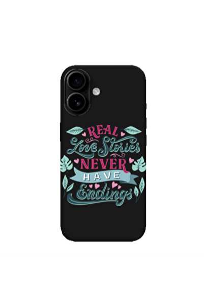 Other Apple Iphone 16 plus Love Stories Black Colored Silicone TPU Θήκη
